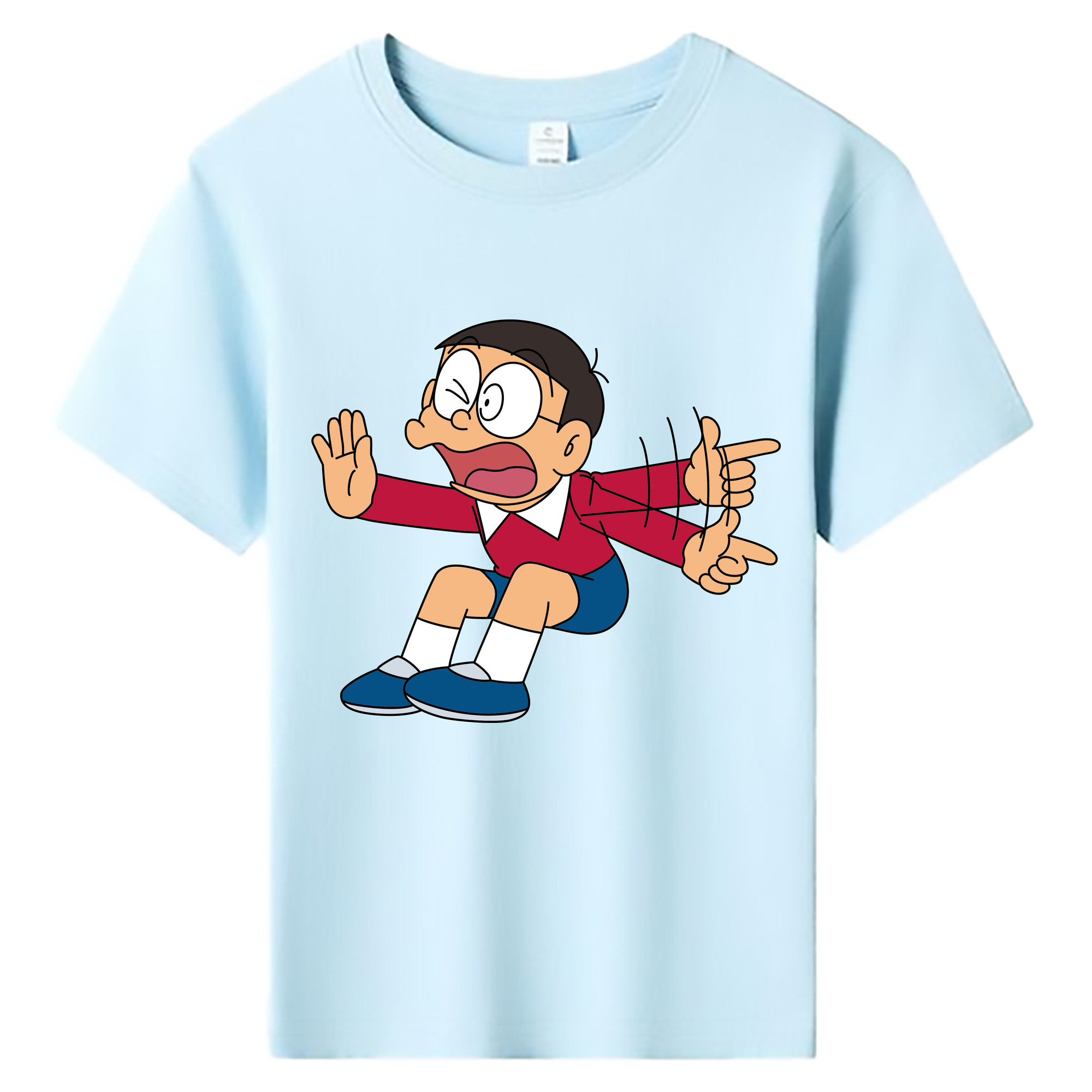（画像用） ドラえもん 野比 のび太 Doraemon Nobita Nobi 綿100％キッズTシャツ（フロントプリント）